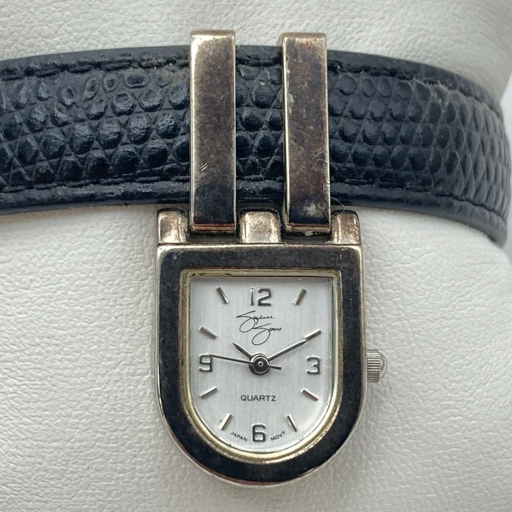 Vintage Suzanne Somers Women's Watch Silver Tone Patina Horseshoe New Battery 8